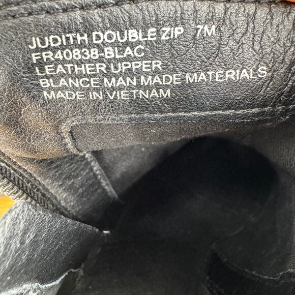 Frye Judith boots double zip women's 7 ankle bootie block heel leather black - Picture 9 of 10